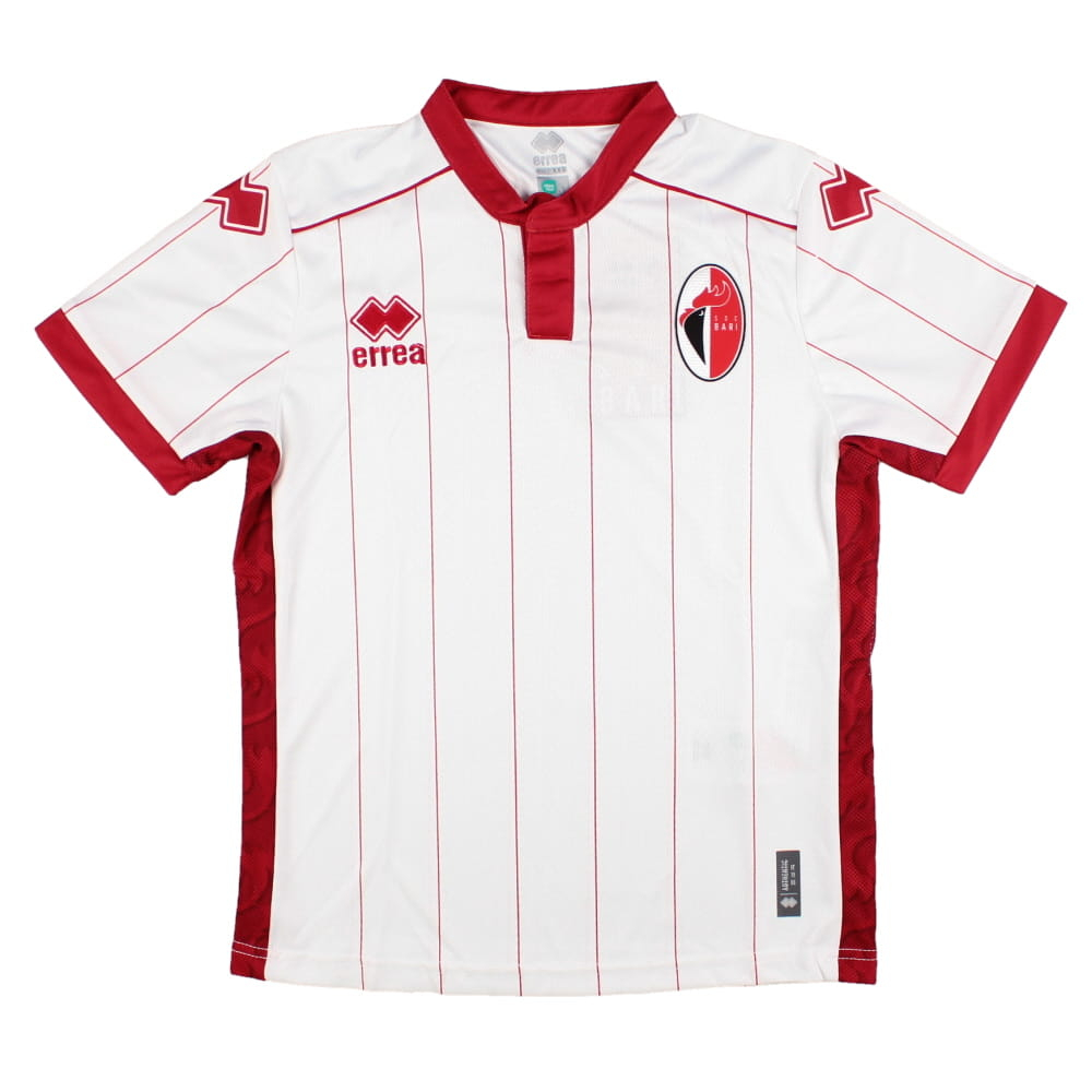 '25-'26 Bari Home Shirt (Kids) Polyester Made By: Errea Unisex Kids White Medium