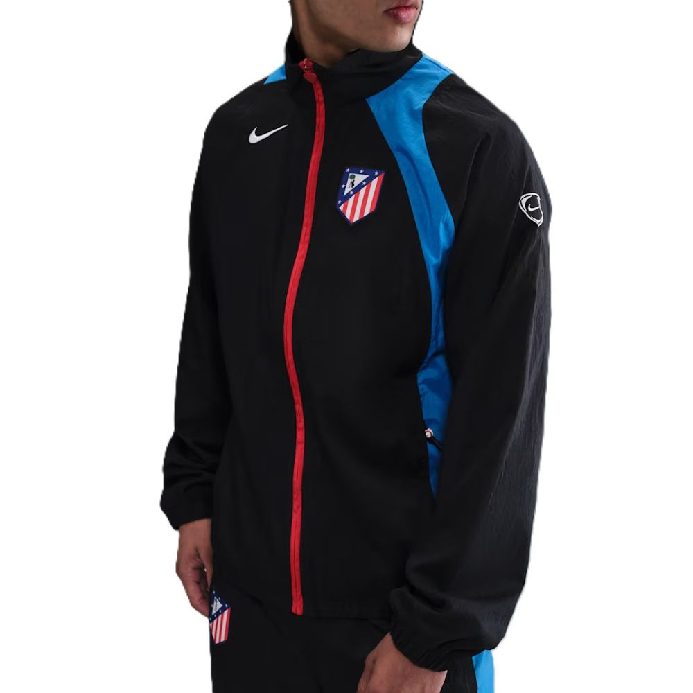 '25-'26 Atletico Madrid T90 Tracksuit Jacket (Black) Polyester Athletico Madrid Made By: Nike Men's Black Extra Large