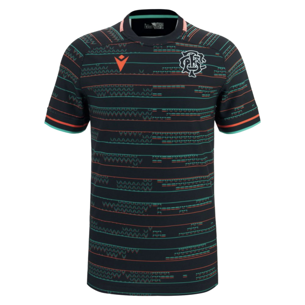 '25-'26 Barbarians Rugby Training Jersey (Black) Polyester Made By: Macron Men's Black Medium