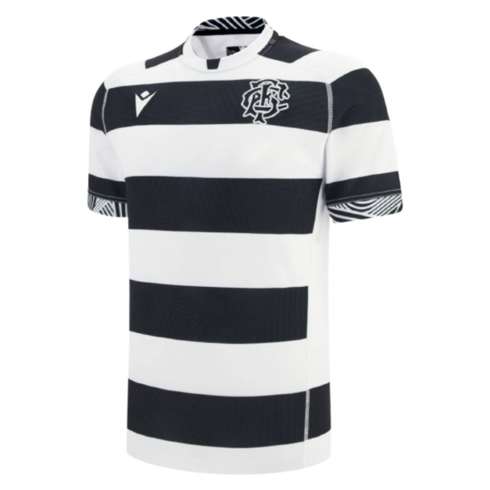 '25-'26 Barbarians Home Poly Replica Rugby Shirt Polyester Made By: Macron Men's Black Small
