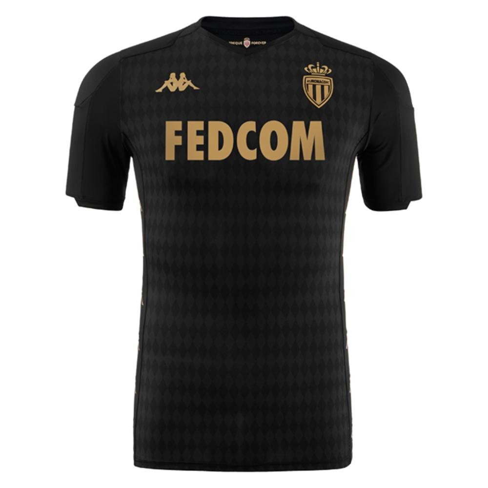 '19-'20 Monaco Away Shirt (Kids) Polyester Made By: Kappa Unisex Kids Black Small