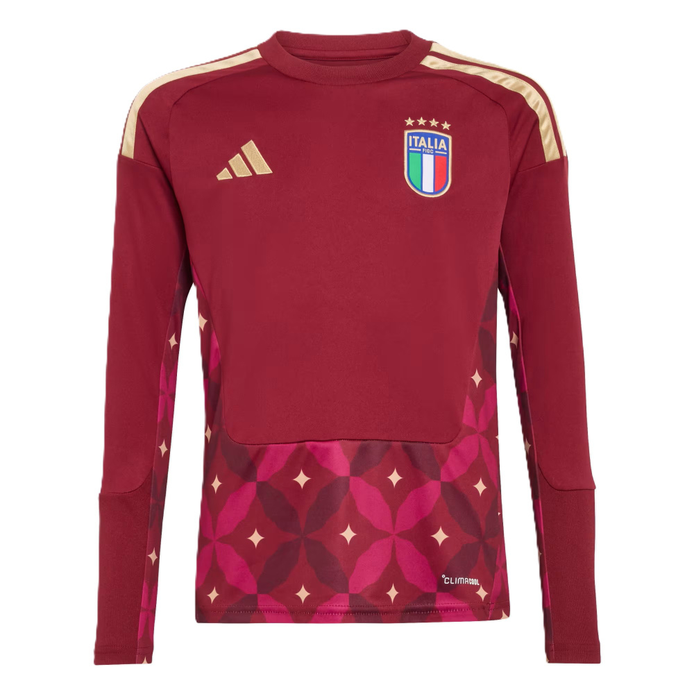 '26-'27 Italy Home Goalkeeper Shirt (Burgundy) - Kids 7-8 Polyester Made By: Adidas Unisex Kids Burgundy Size 13-14