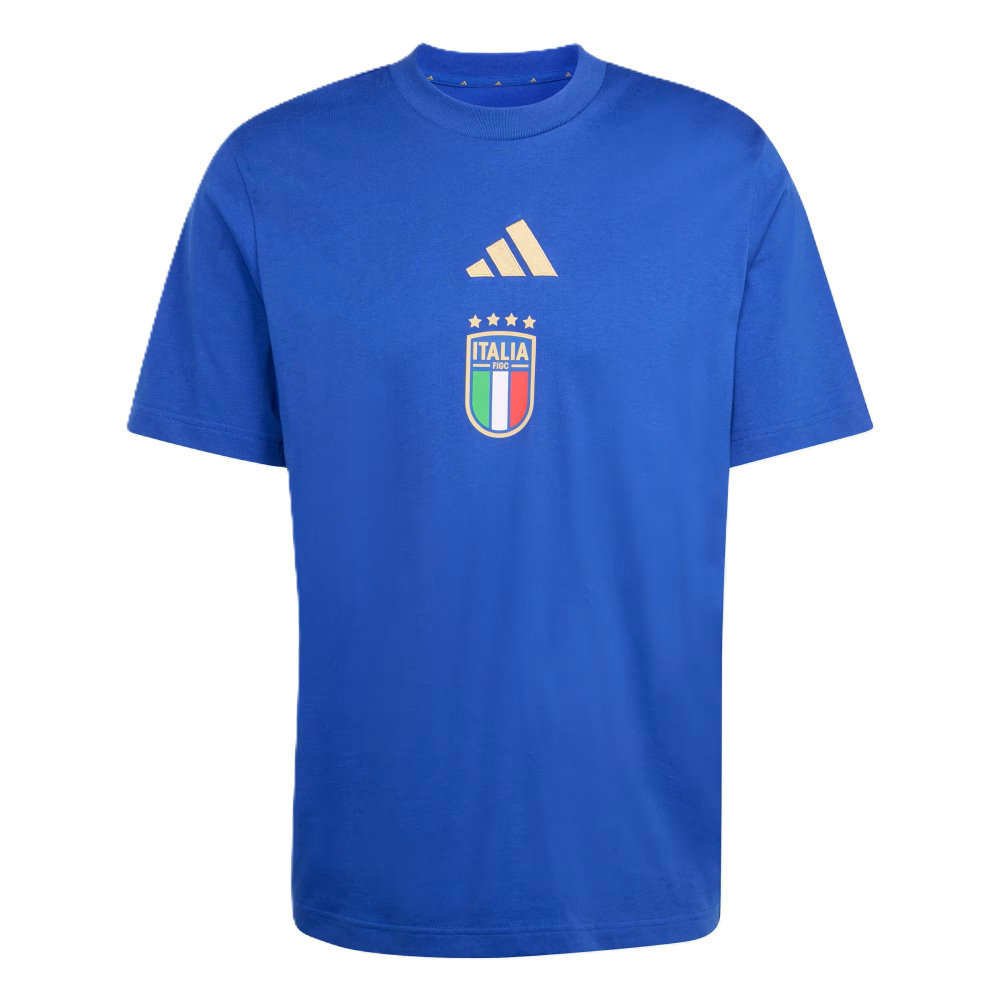 '26-'27 Italy Dna Graphic Tee (Blue) Polyester Made By: Adidas Men's Blue Medium