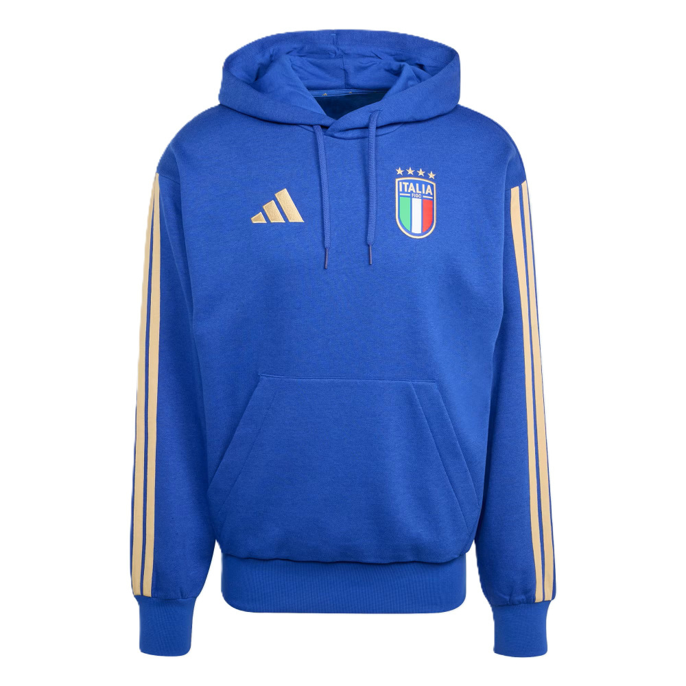 '26-'27 Italy Dna Fleece Hoody (Blue) Polyester Made By: Adidas Men's Blue Xxl