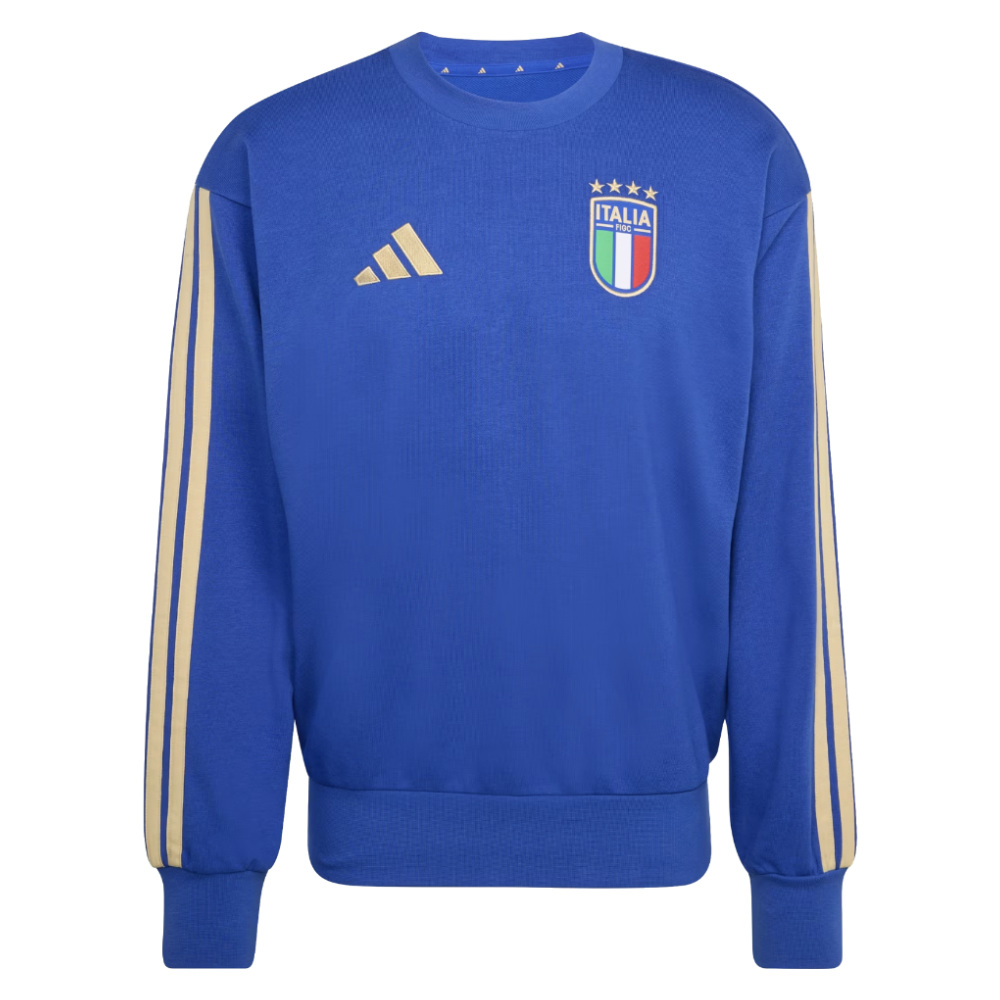 '26-'27 Italy Dna Sweat Top (Blue) Polyester Made By: Adidas Men's Blue Extra Large