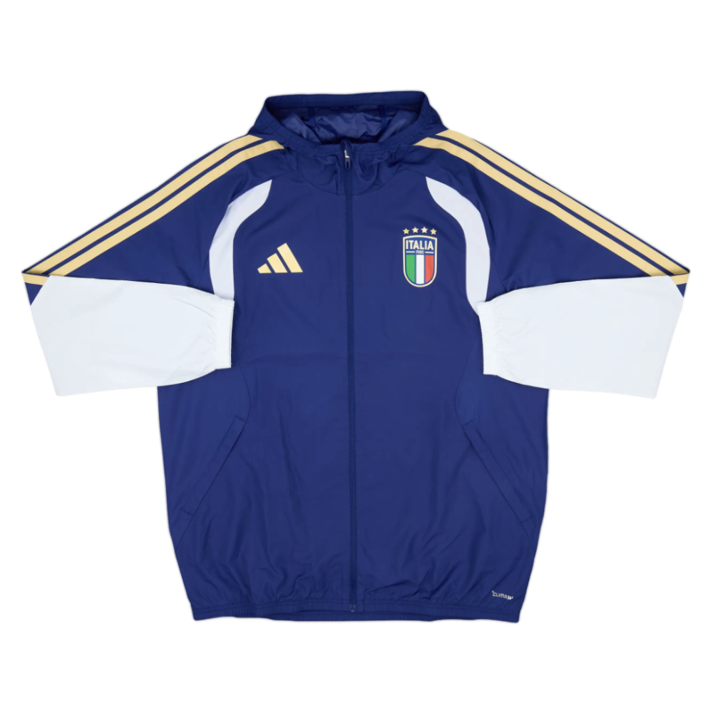'26-'27 Italy Allweather Jacket (Blue) Polyester Made By: Adidas Men's Blue 3XL