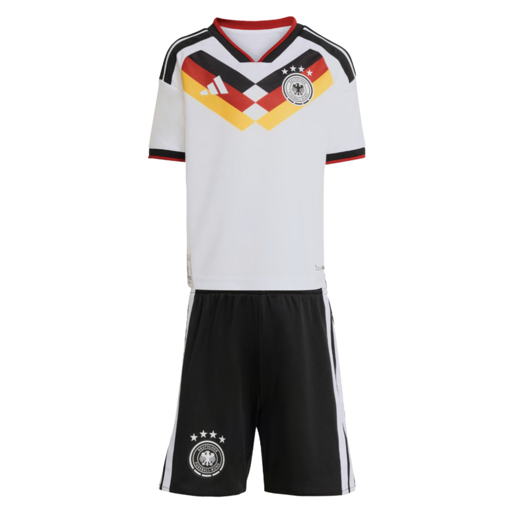 '26-'27 Germany Home Mini Kit Toddler's 3-4 Toddler Polyester Made By: Adidas Unisex Toddler White Size 4-5