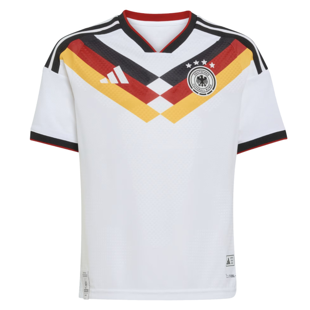 '26-'27 Germany Home Shirt (Kids) 7-8 Polyester Made By: Adidas Unisex Kids White Size 13-14