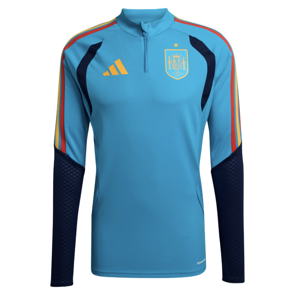 '26-'27 Spain Training Top (Bold Aqua) Polyester Made By: Adidas Men's Blue Extra Large