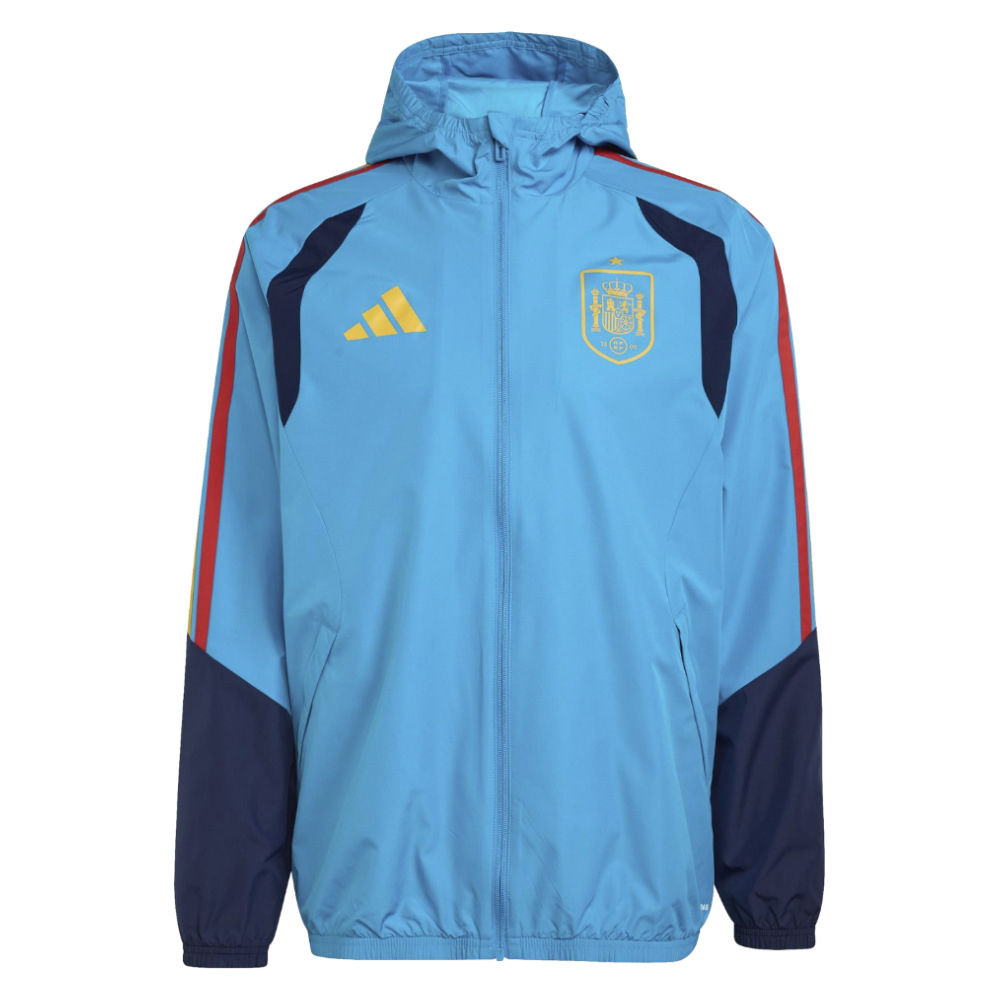 '26-'27 Spain Allweather Jacket (Bold Aqua) Polyester Made By: Adidas Men's Blue Xxl