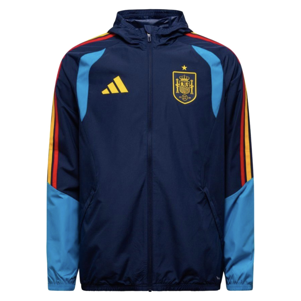 '26-'27 Spain Allweather Jacket (Night Indigo) Polyester Made By: Adidas Men's Navy Xxl