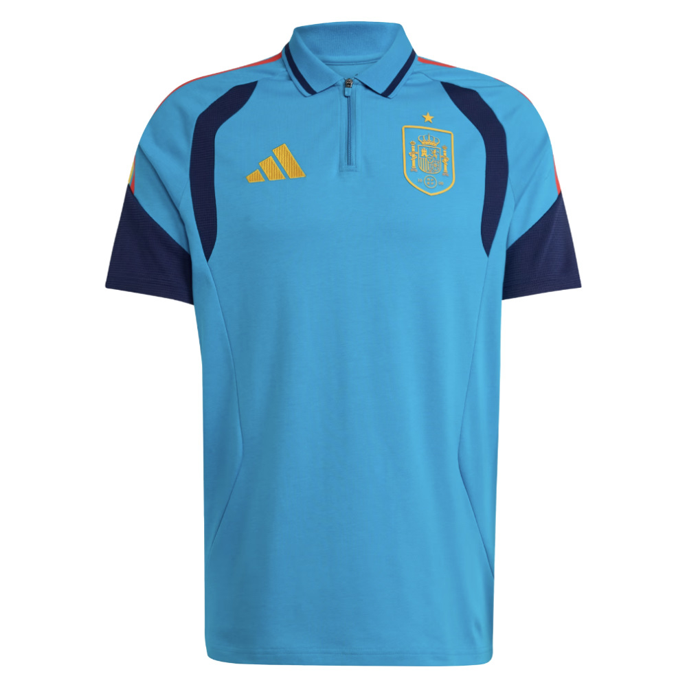 '26-'27 Spain Polo Shirt (Bold Aqua) Polyester Made By: Adidas Men's Blue Medium