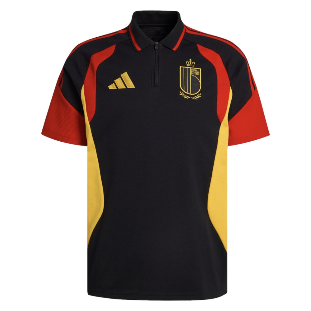 '26-'27 Belgium Polo Shirt (Black) Polyester Made By: Adidas Men's Black Xxl
