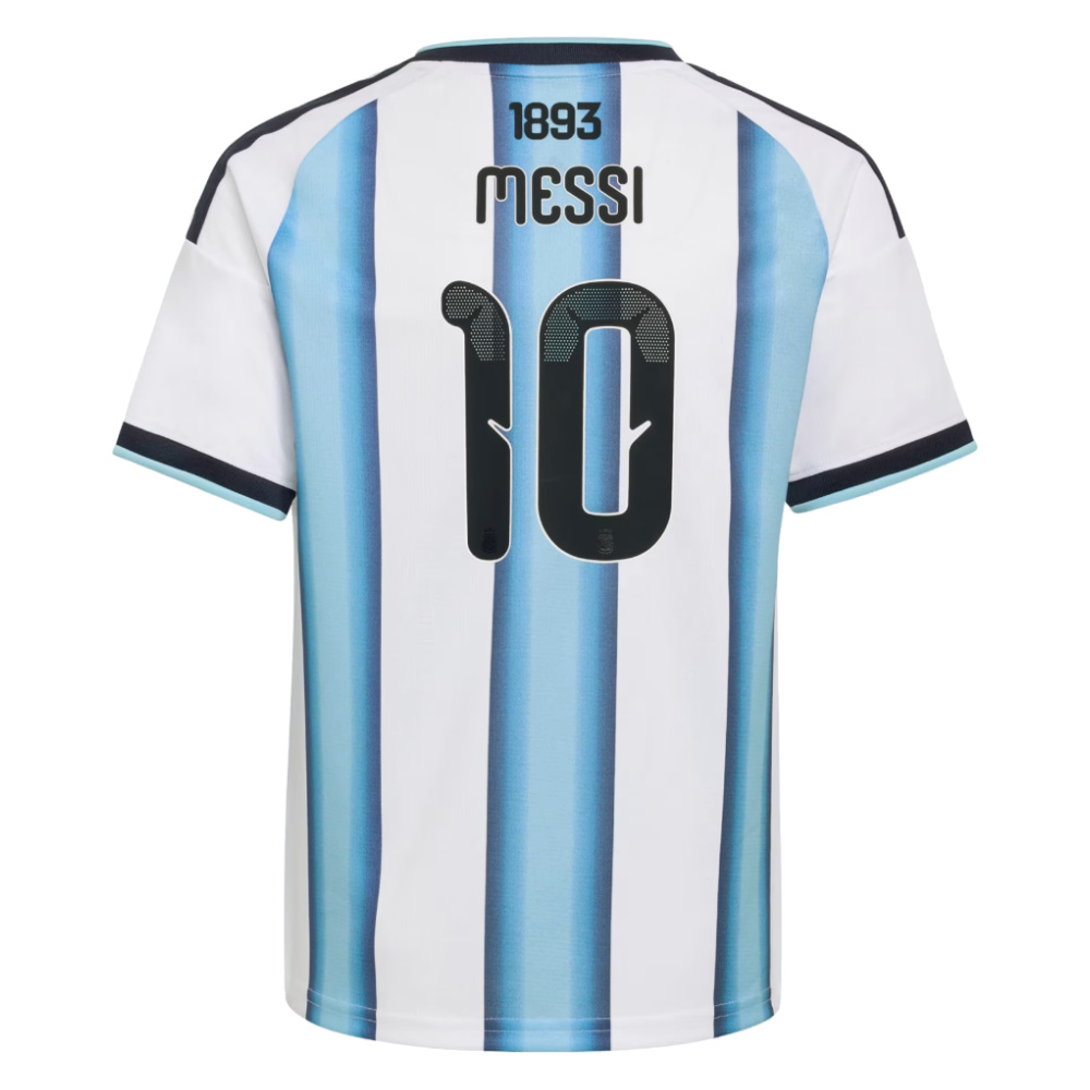 '26-'27 Argentina Lionel Messi Home Shirt (Kids) 7-8 Polyester Made By: Adidas Unisex Kids White Size 15-16