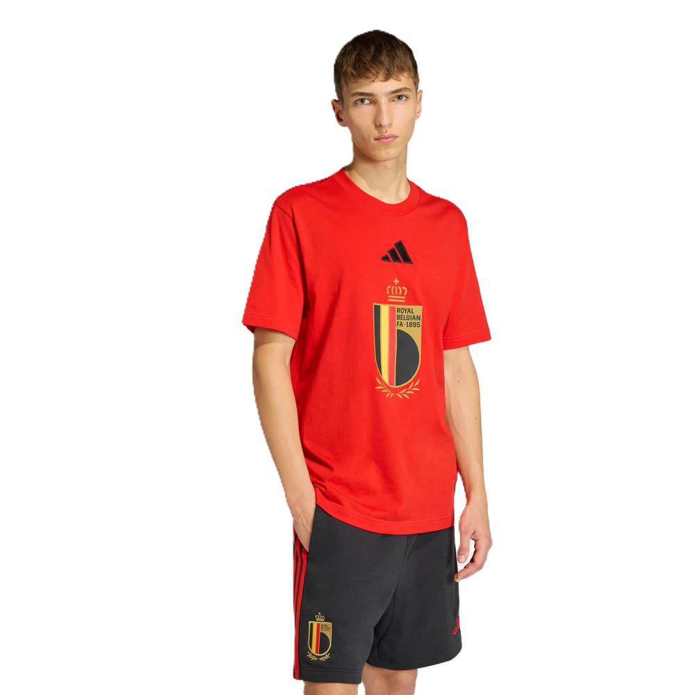 '26-'27 Belgium Dna Graphic Tee (Red) Polyester Made By: Adidas Men's Red Extra Large