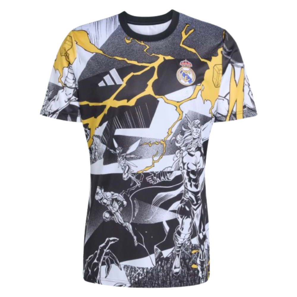 '25-'26 Real Madrid Pre Match Shirt (White) Polyester Made By: Adidas Men's White Extra Large