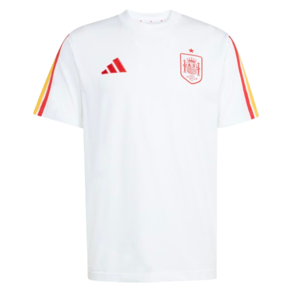'26-'27 Spain Dna Tee (White) Polyester Made By: Adidas Men's White Large
