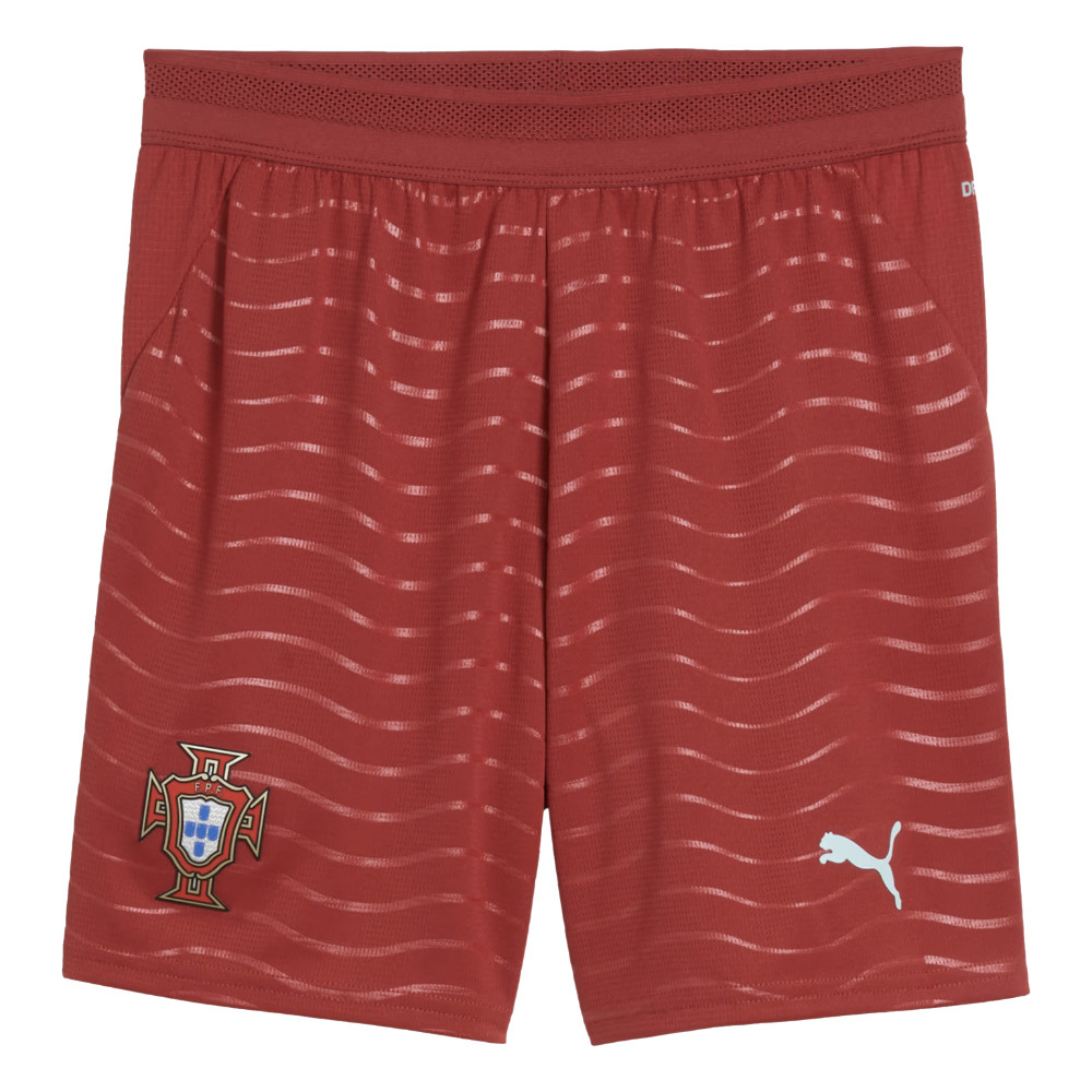 '26-'27 Portugal Home Shorts (Red) - Kids 26 Waist Polyester Made By: Puma Unisex Kids Red 28 Waist
