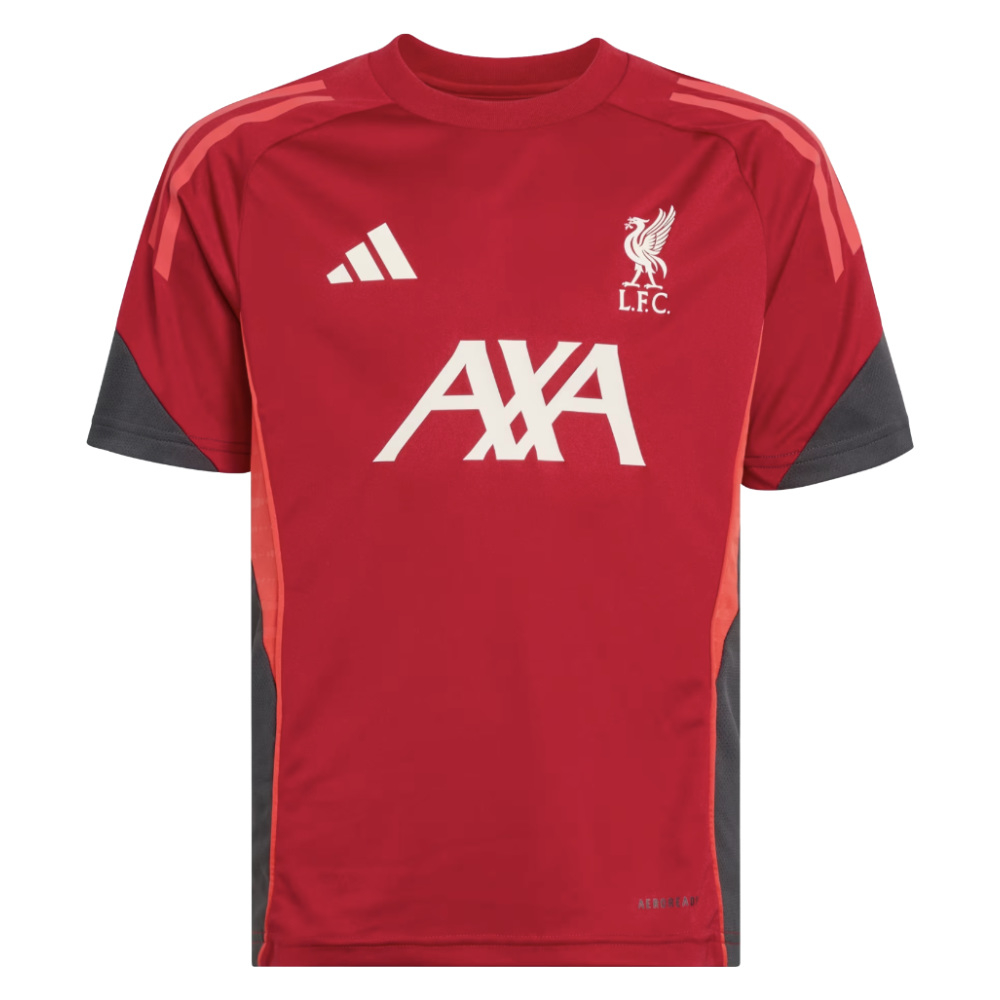 '25-'26 Liverpool Training Jersey (Strawberry ) - Kids Polyester Made By: Adidas Unisex Kids Red Size 7-8