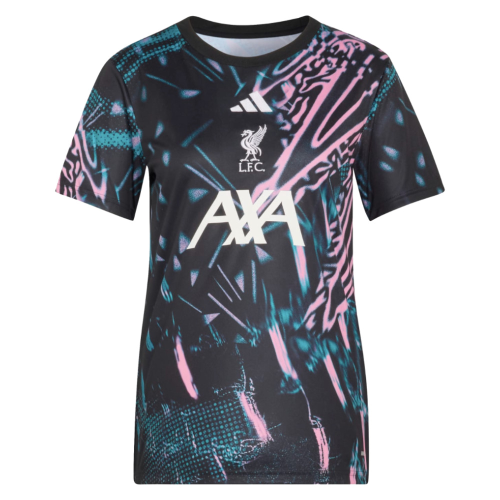 '25-'26 Liverpool Pre Match Shirt (Black) - Polyester Made By: Adidas Women's Black Large