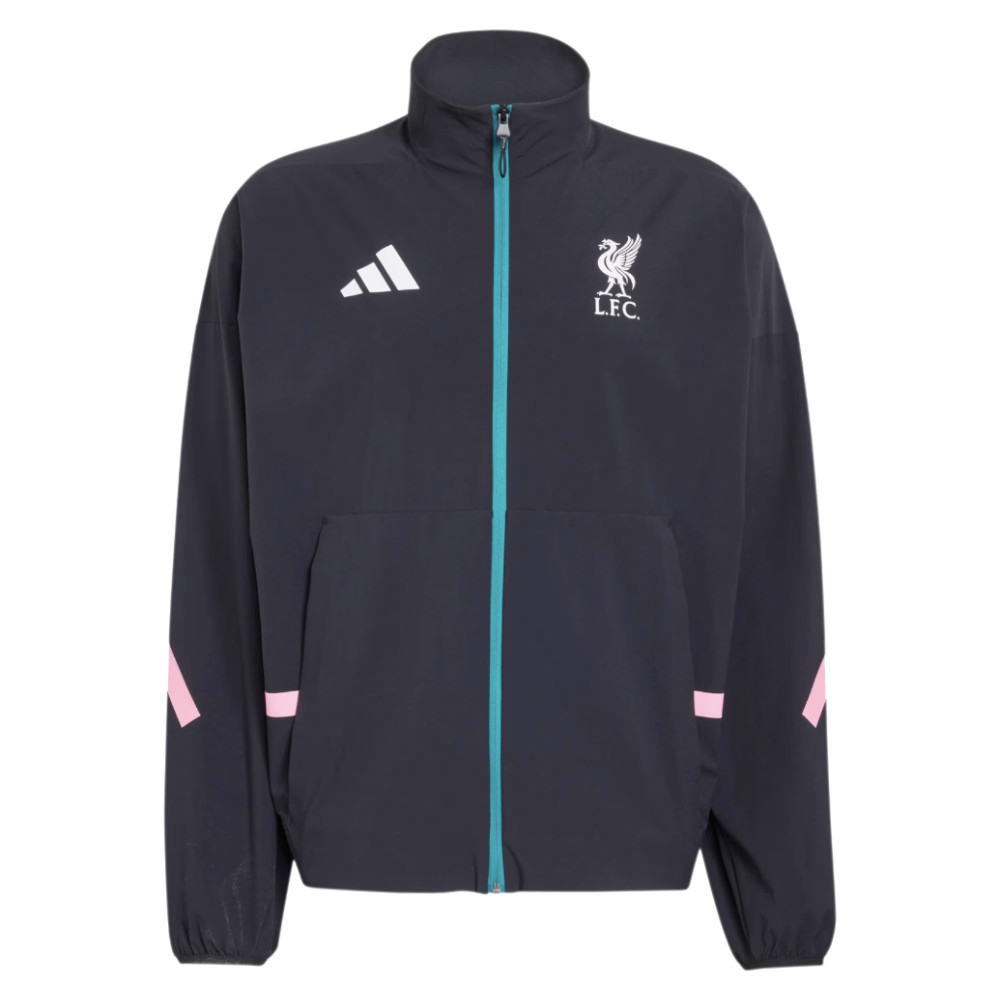 '25-'26 Liverpool Anthem Jacket (Black) Polyester Made By: Adidas Men's Black 3XL