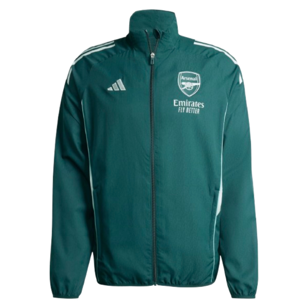 '25-'26 Arsenal Presentation Jacket (Aurora Ivy) Polyester Made By: Adidas Men's Green Xxl