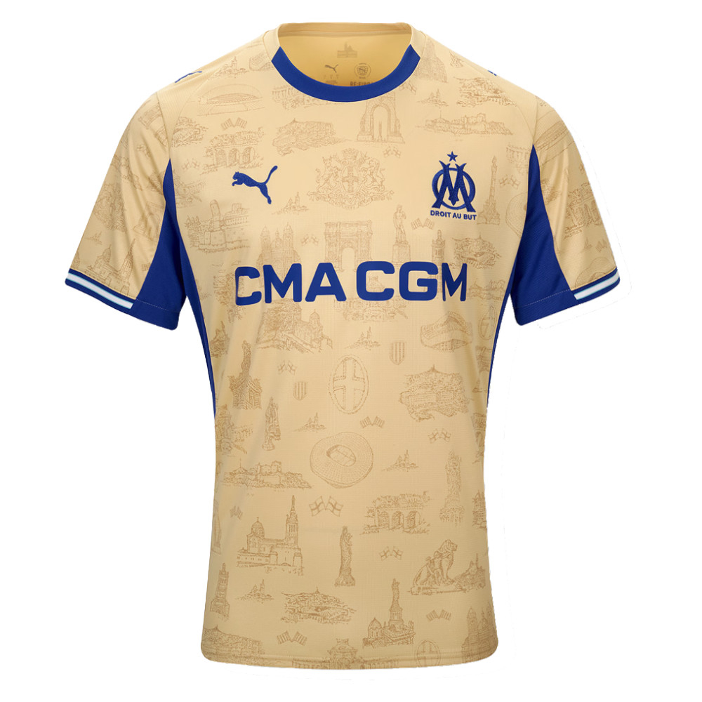 '25-'26 Marseille Special Edition Shirt Polyester Made By: Puma Men's Gold 3XL