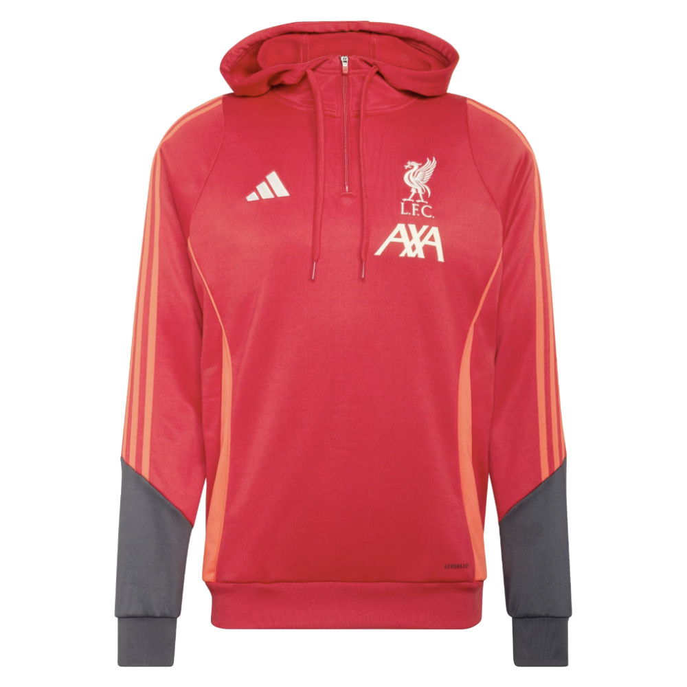 '25-'26 Liverpool Training Hoody (Strawberry ) Polyester Made By: Adidas Men's Red Xxl