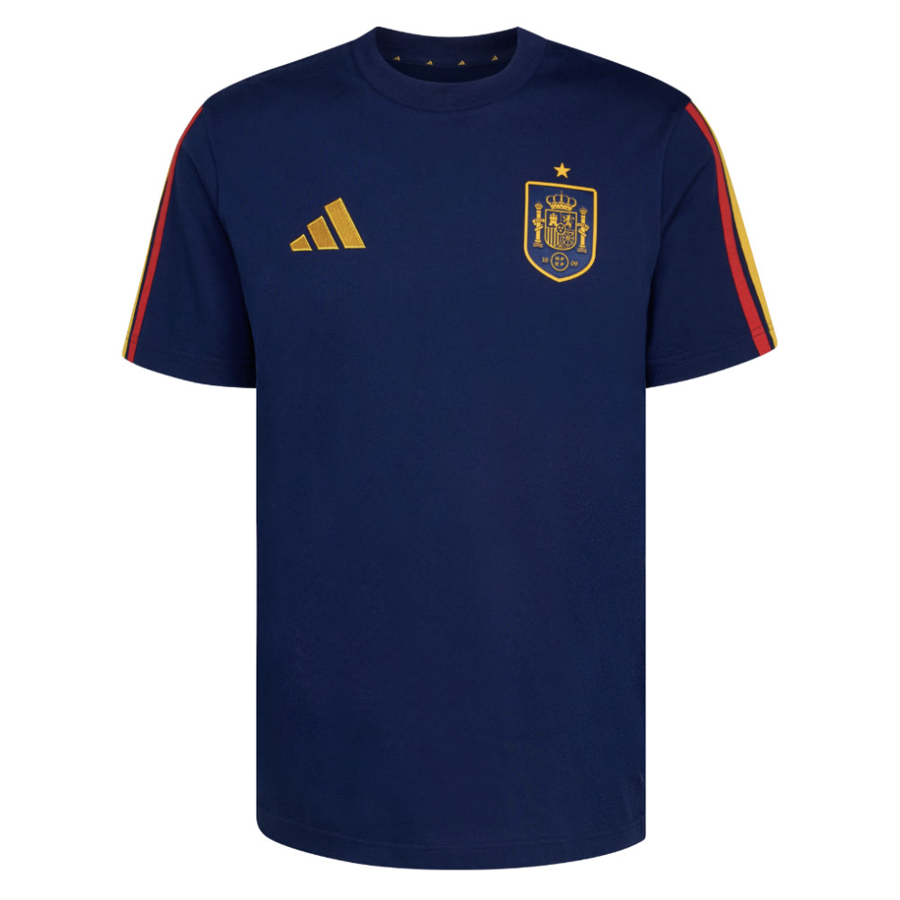 '26-'27 Spain Dna Tee (Dark Blue) Polyester Made By: Adidas Men's Dark Blue Small