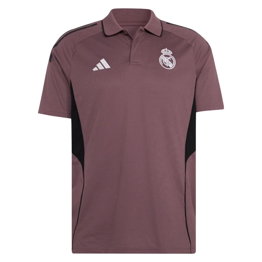 '25-'26 Real Madrid Polo Shirt (Shadow Fig) Polyester Made By: Adidas Men's Red Xxl
