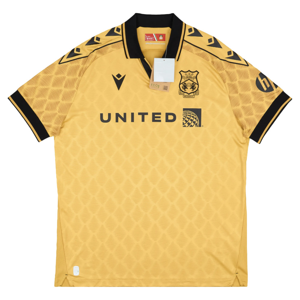'24-'25 Wrexham Third Shirt Polyester Made By: Macron Men's Gold 5XL
