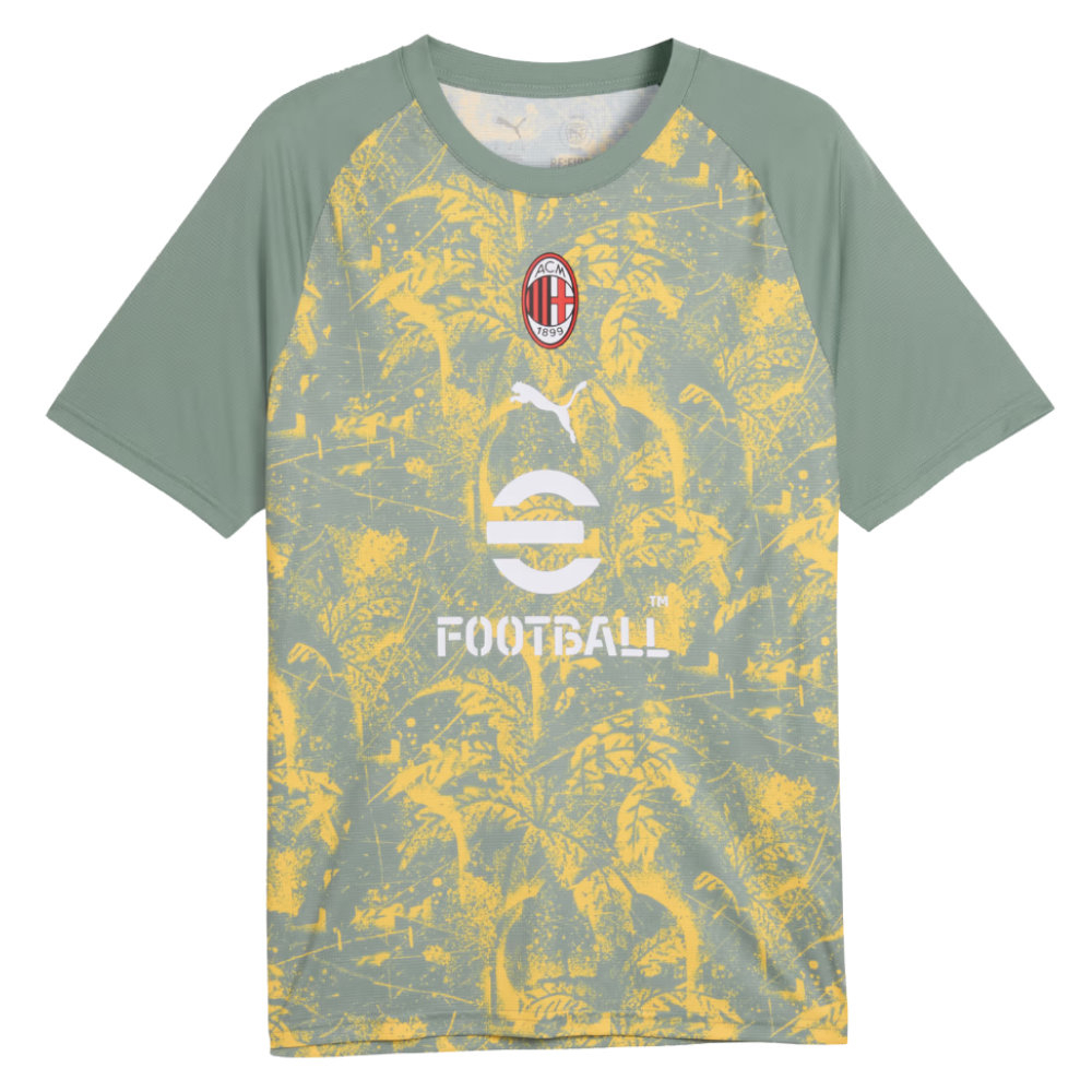 '25-'26 Ac Milan Warm Up Jersey ( Moon) Polyester Made By: Puma Men's Green Xxl
