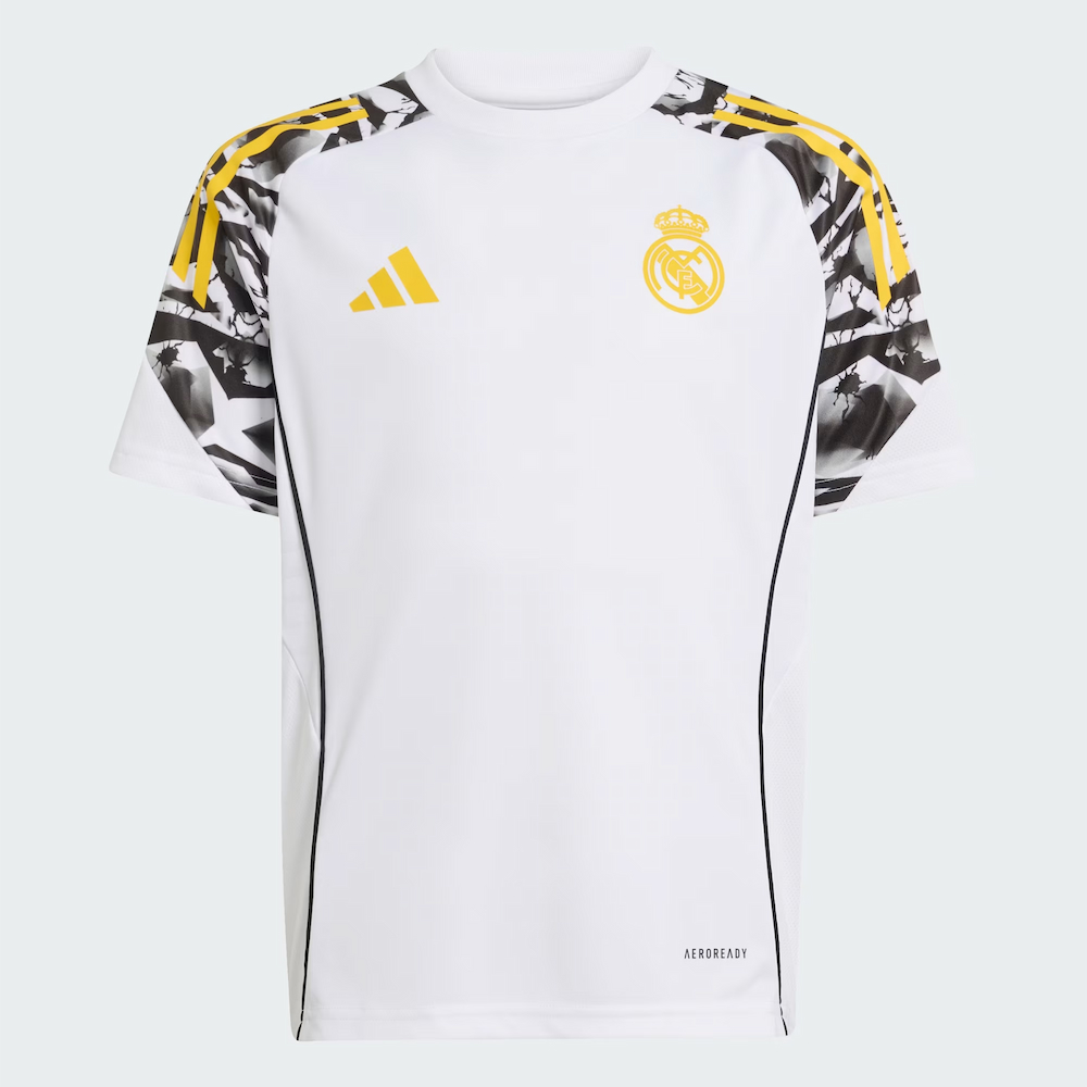 '25-'26 Real Madrid Marvel Avengers Training Shirt (White) - Kids Polyester Made By: Adidas Unisex Kids White Size 7-8