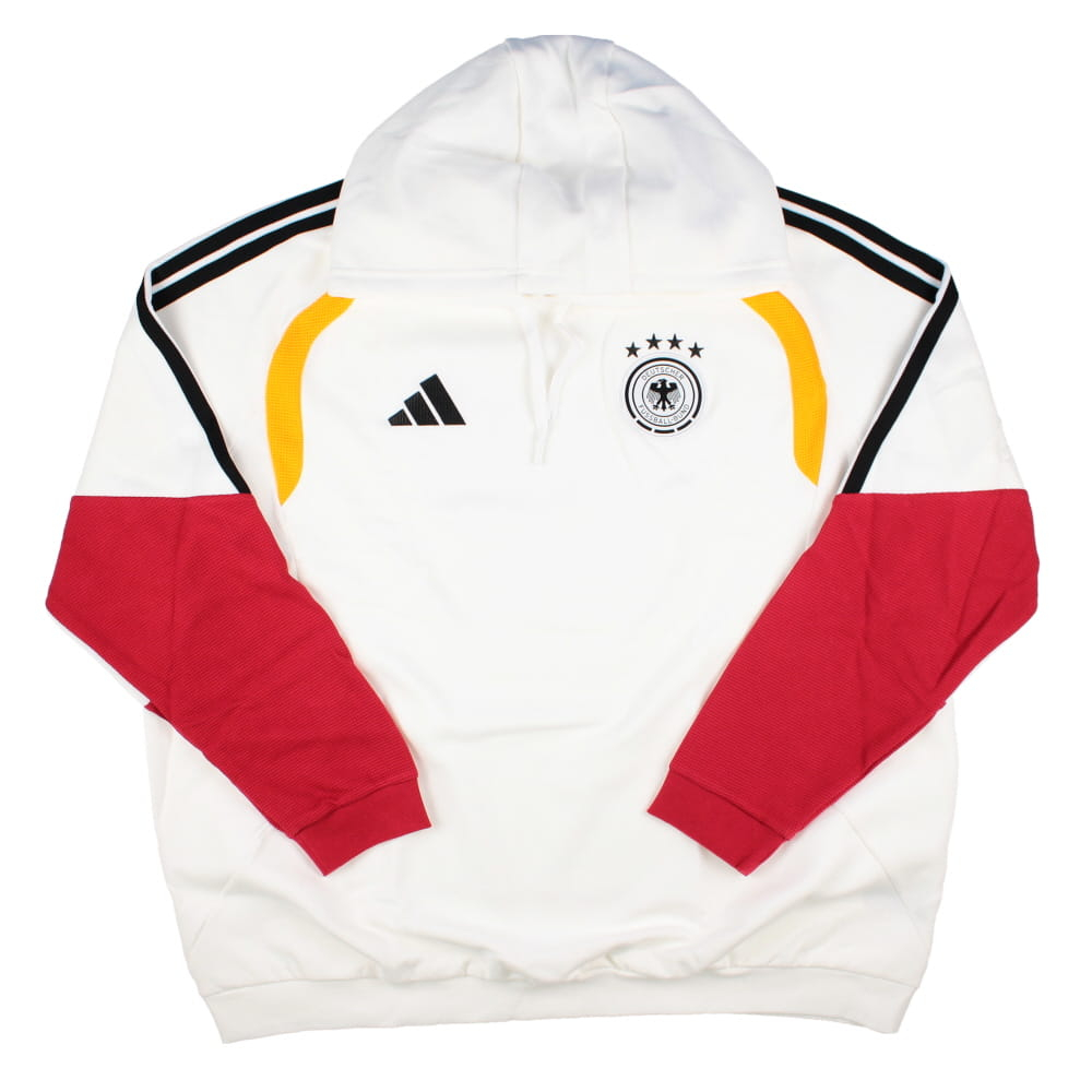 '26-'27 Germany Hooded Jacket (White) Polyester Made By: Adidas Men's White 3XL