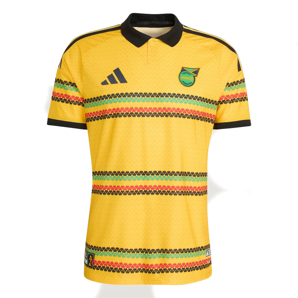 '26-'27 Jamaica Authentic Home Shirt Polyester Made By: Adidas Men's Yellow Medium