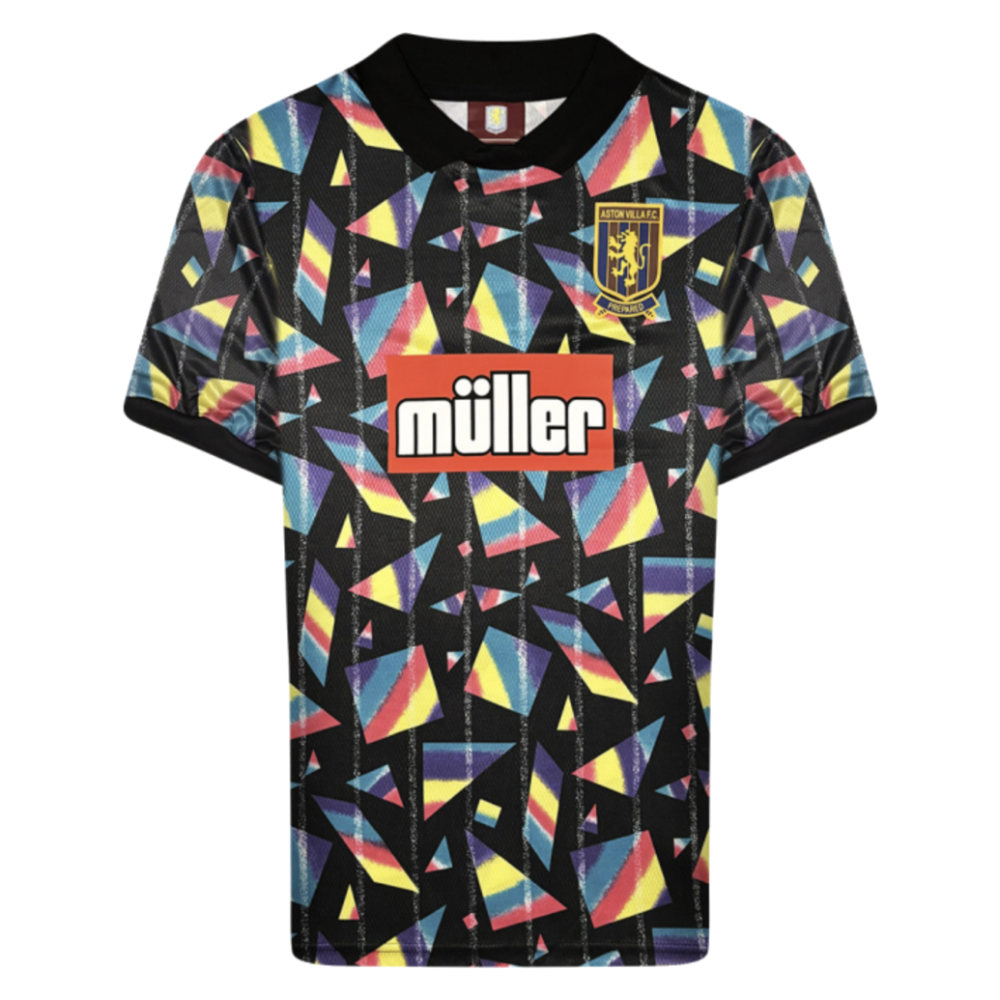 1994 Aston Villa Home Retro Goalkeeper Shirt Polyester Made By: Score Draw Men's Black Large