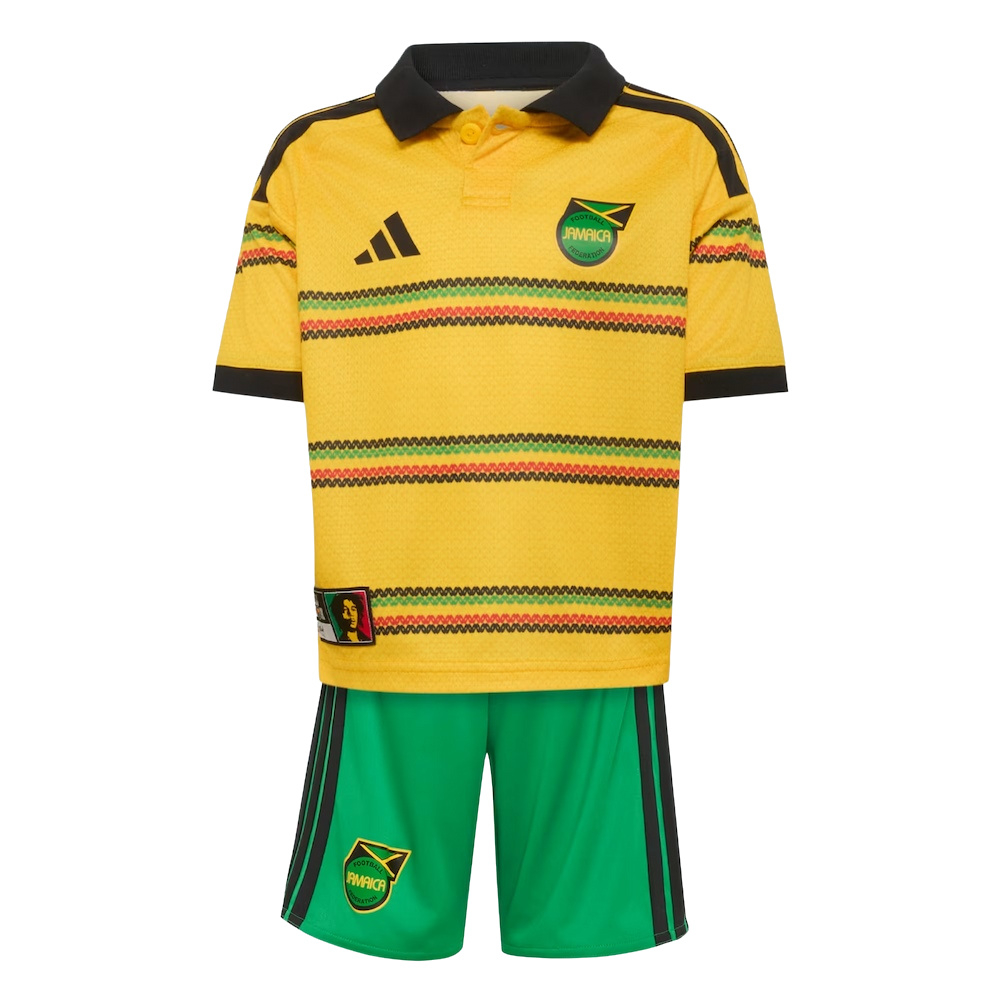 '26-'27 Jamaica Home Mini Kit Toddler's 2-3 Toddler Polyester Made By: Adidas Unisex Toddler Yellow Size 5-6
