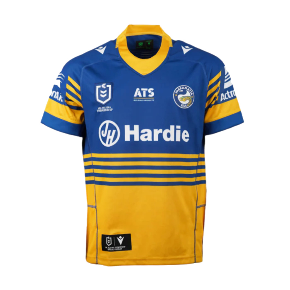 2026 Parramatta Eels Home Shirt Polyester Made By: Macron Men's Yellow Small