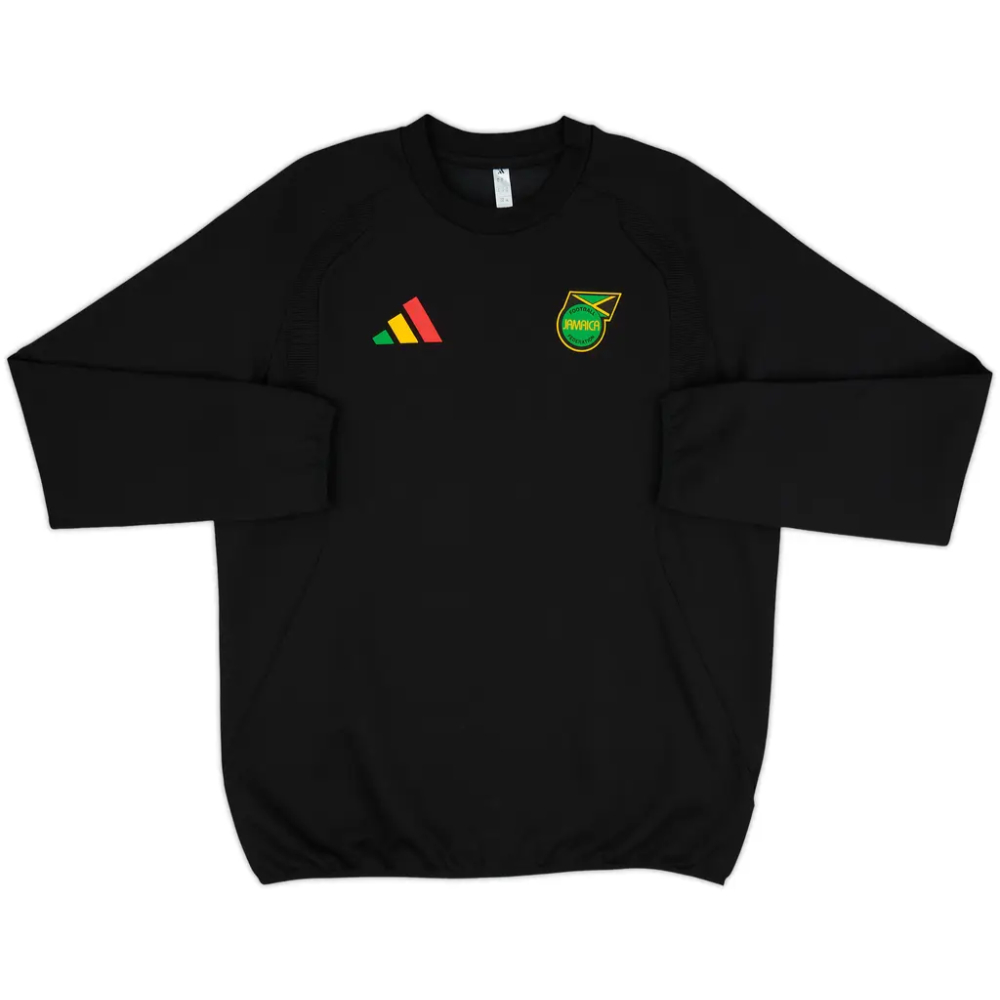 '26-'27 Jamaica Tiro Travel Crew Sweat (Black) Polyester Made By: Adidas Men's Black Xxl