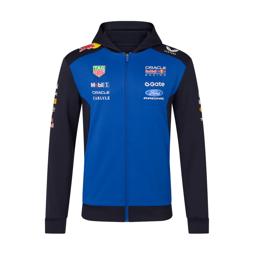 2026 Bull Racing Full Zip Hoodie (Night Sky/Surf The Web) Polyester Made By: Castore Men's Red Small