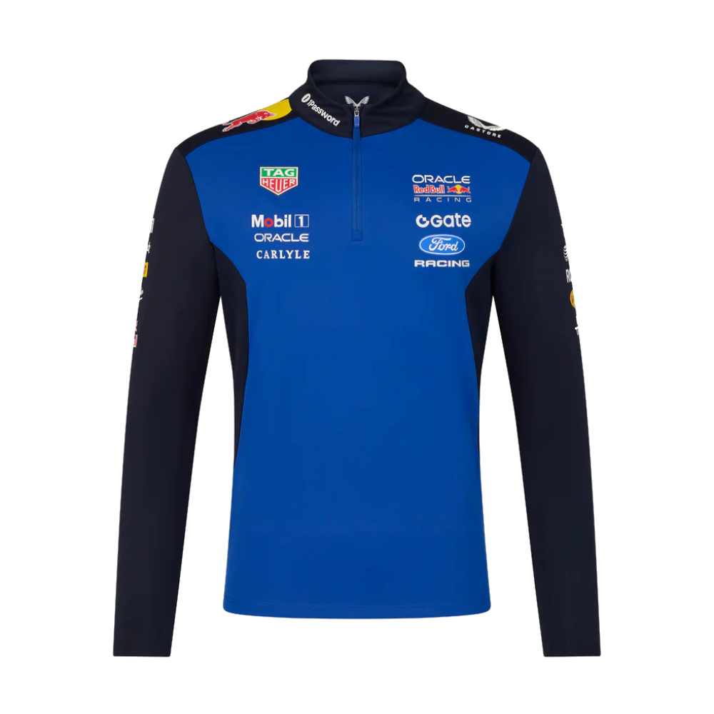 2026 Bull Racing Quarter Zip Midlayer (Night Sky/Surf The Web) Polyester Made By: Castore Men's Red 3XL