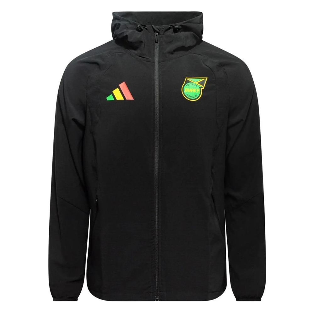 '26-'27 Jamaica Tiro Travel Fz Windbreaker (Black) Polyester Made By: Adidas Men's Black Small