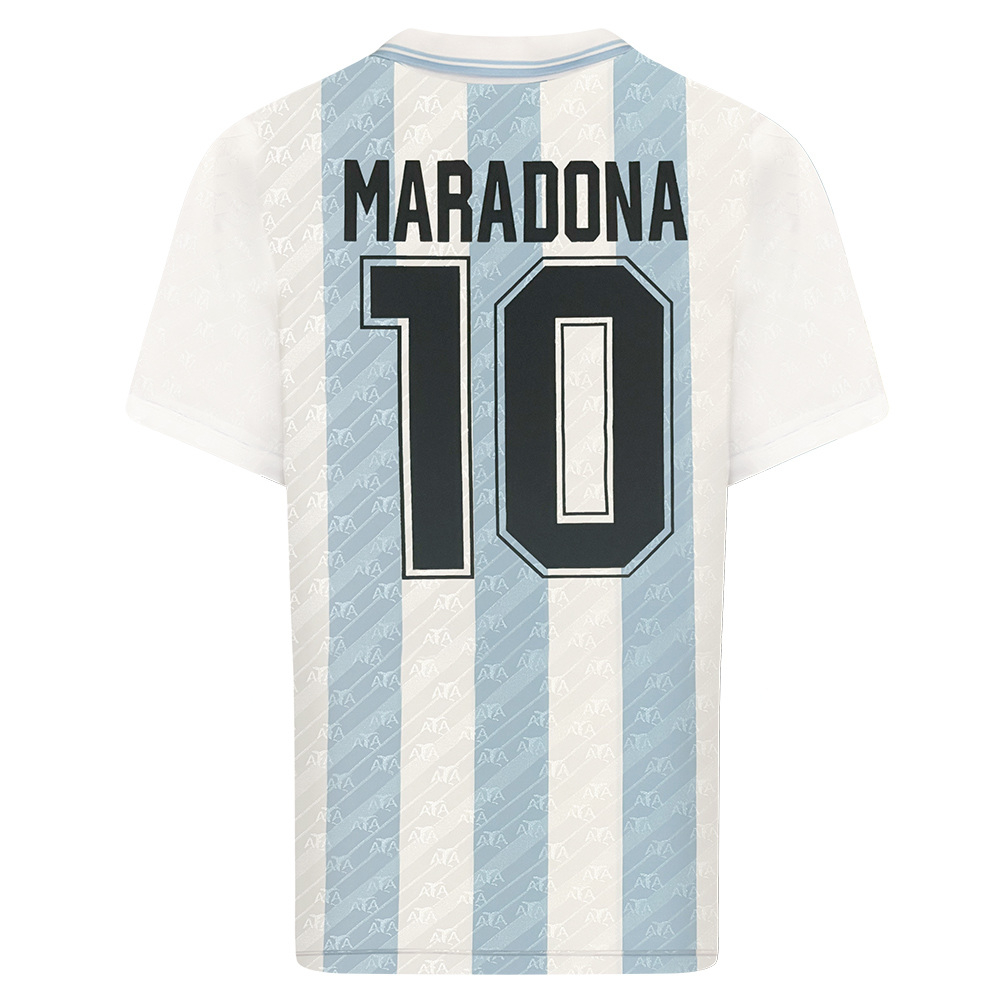 1994 Argentina World Cup Home Shirt (Maradona 10) Polyester Made By: Score Draw Men's White Large