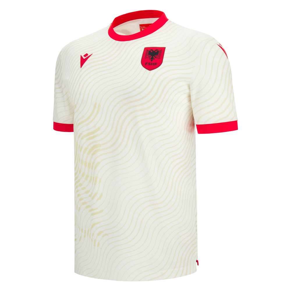 '26-'27 Albania Away Shirt Polyester Made By: Macron Men's White 4XL