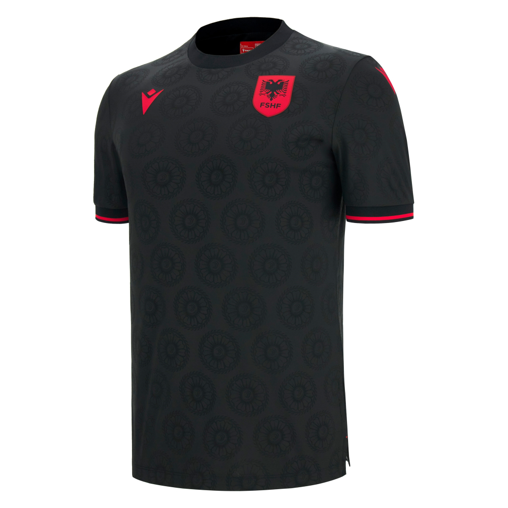 '26-'27 Albania Third Shirt Polyester Made By: Macron Men's Black 4XL