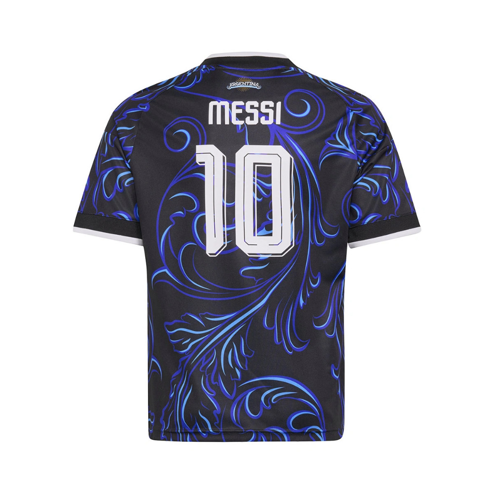 '26-'27 Argentina Away Lionel Messi Shirt (Kids) Polyester Made By: Adidas Unisex Kids Navy Size 7-8