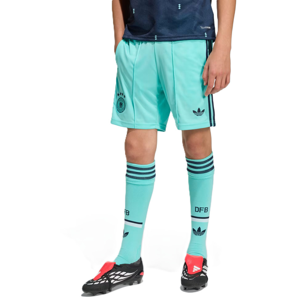 '26-'27 Germany Away Shorts (Flash Aqua) - Kids Polyester Made By: Adidas Unisex Kids Blue 22 Waist
