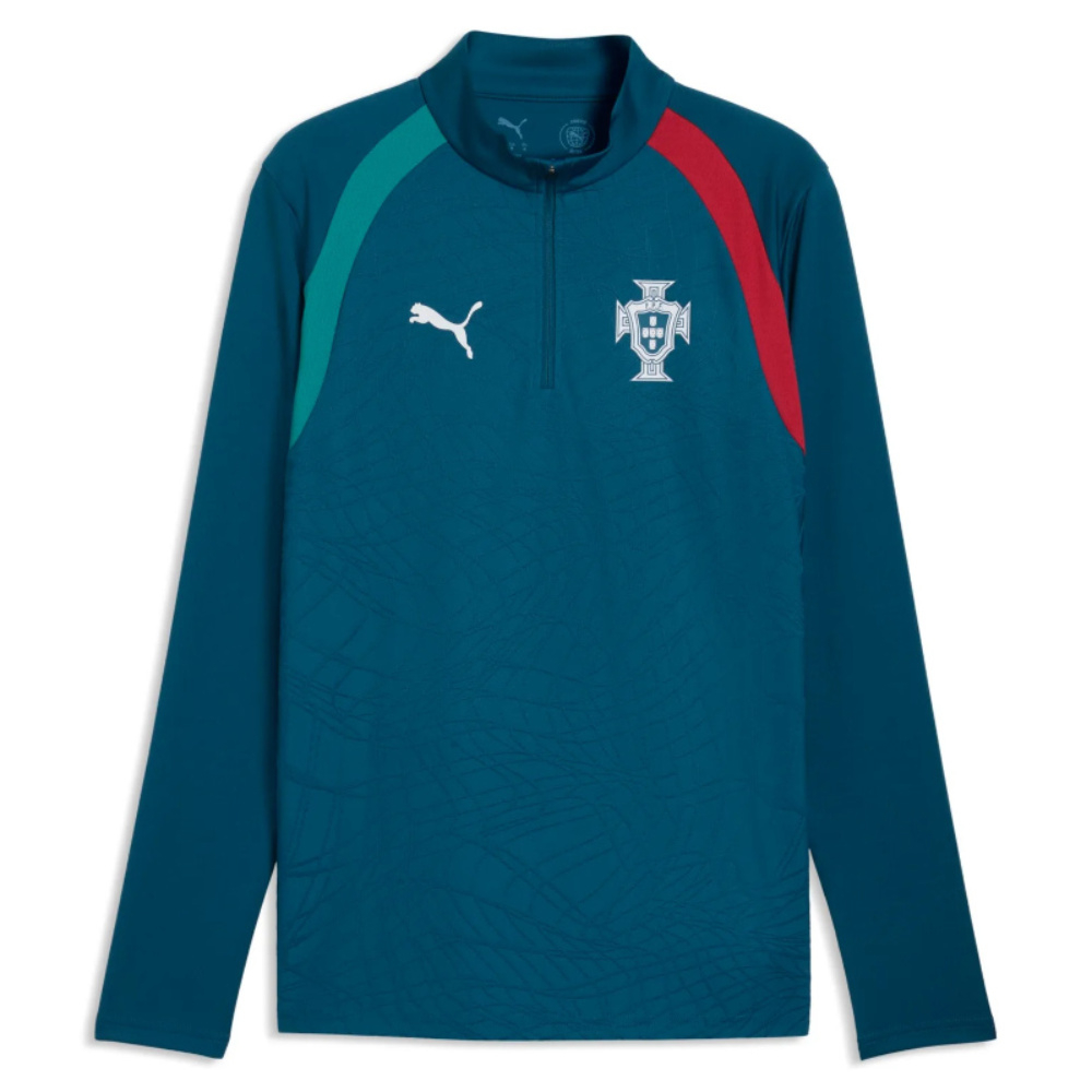 '26-'27 Portugal Training 1/4 Zip Top (Ocean Tropic) Polyester Made By: Puma Men's Green 3XL
