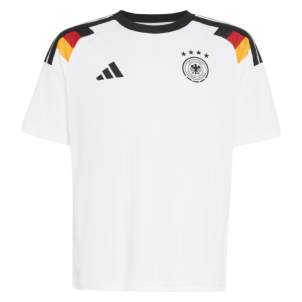 '26-'27 Germany Home Fan Jersey (Kids) 7-8 Polyester Made By: Adidas Unisex Kids White Size 15-16