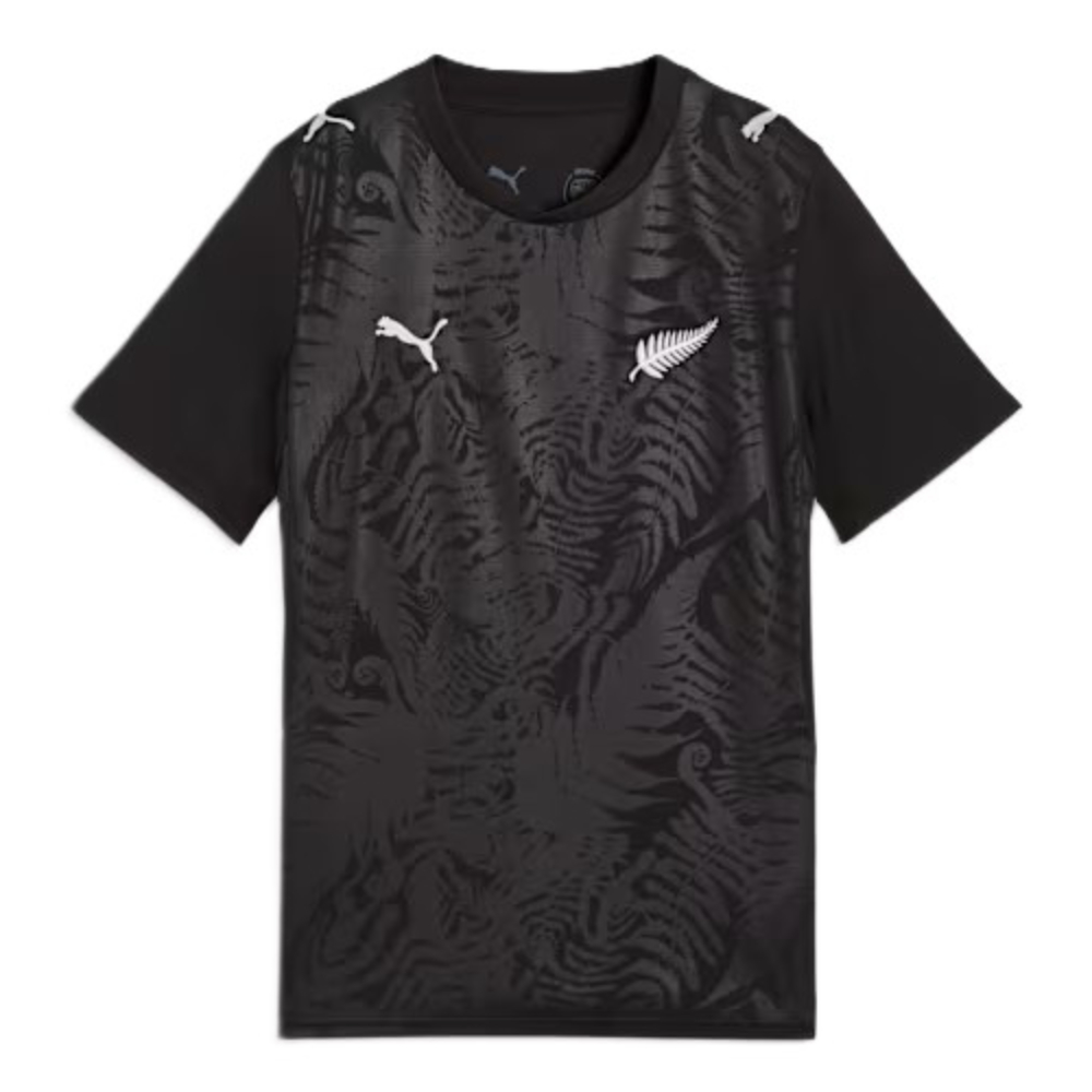 '26-'27 New Zealand Home Shirt (Kids) 7-8 Polyester Made By: Puma Unisex Kids Black Extra Small